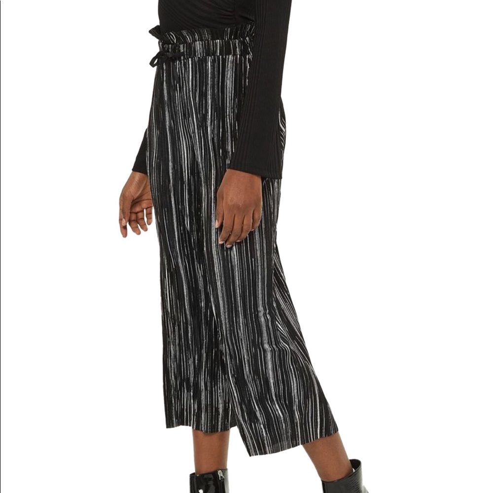 Topshop Metallic Striped Pants